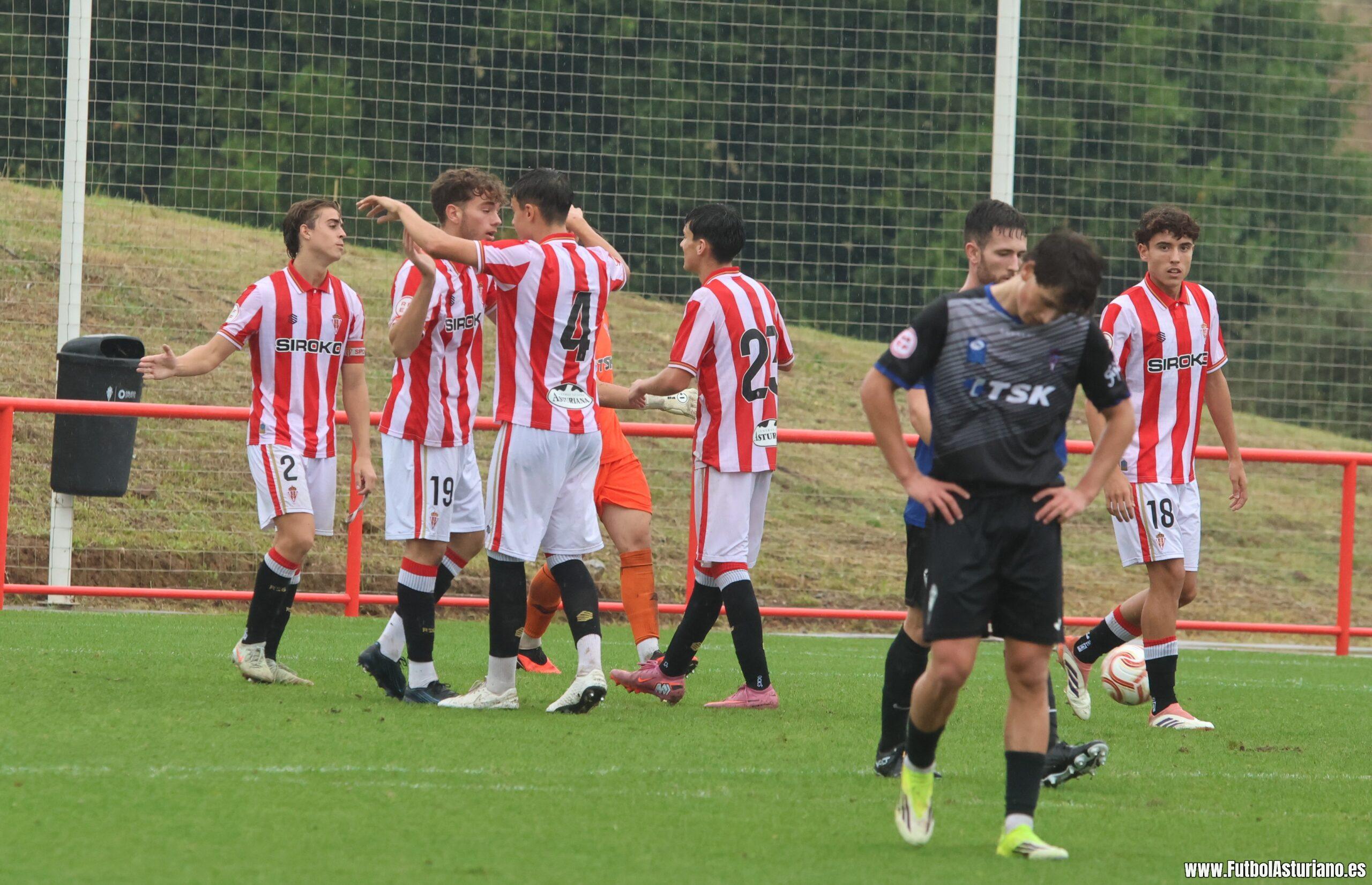 El Sporting termina goleando al Roces